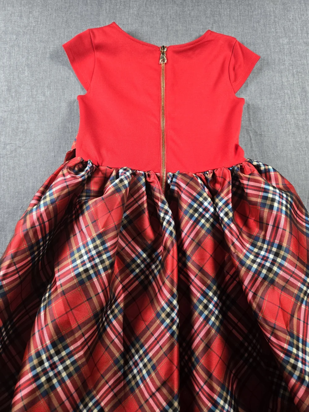 H&M Red Plaid Bow-Accent Girls' Party Dress